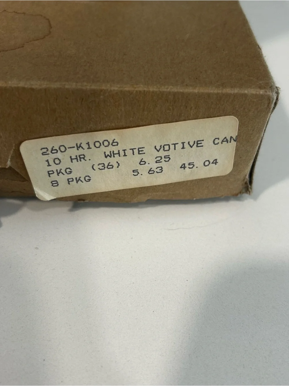 Set of 21 votive small candles off white
